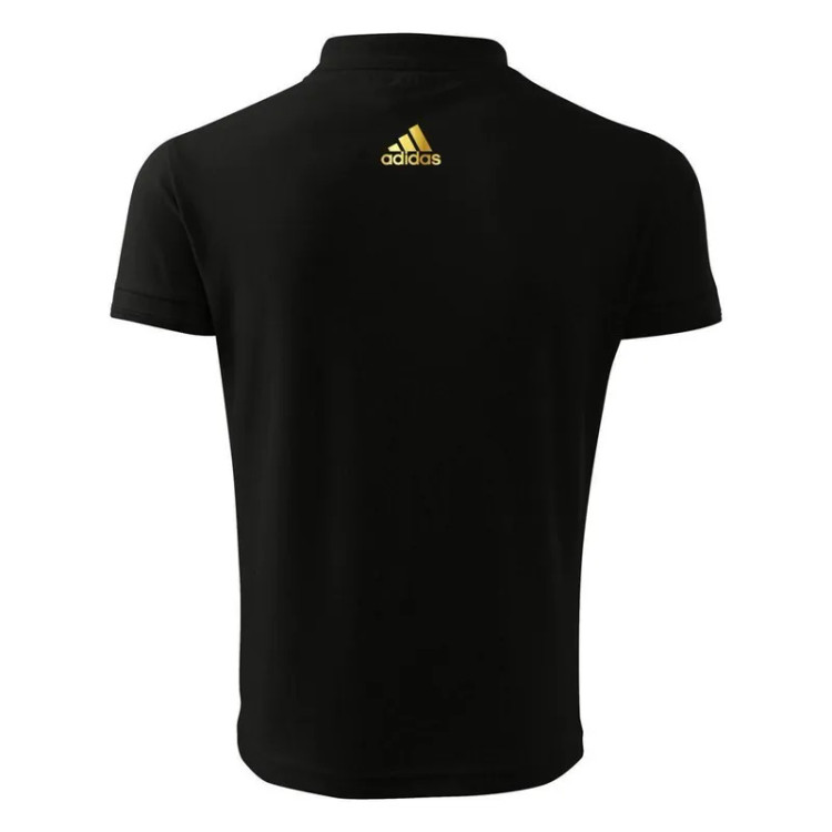 پولوشرت مردانه مشکی آستین کوتاه طرح آدیداس مدل K6577 جنس جودون سایز L XL 2XL