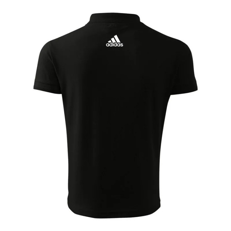 پولوشرت مردانه مشکی آستین کوتاه طرح آدیداس مدل K6577 جنس جودون سایز L XL 2XL