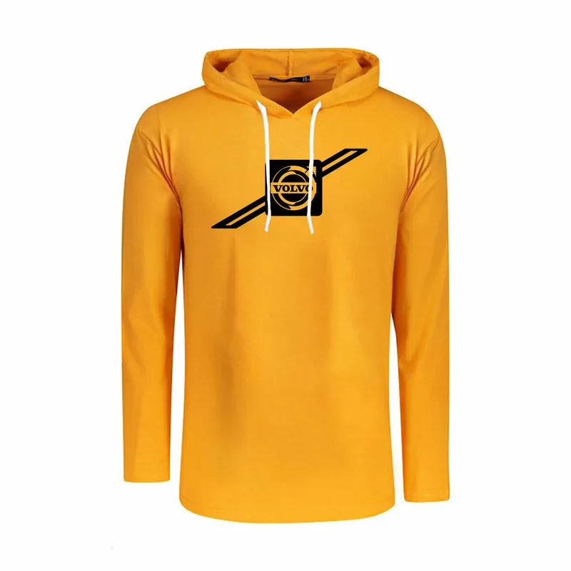 تیشرت کلاه دار آستین بلند مردانه طرح ولوو مدل r4786 جنس نخی اعلا سایزبندی L XL 2XL سه رنگ سفید مشکی زرد