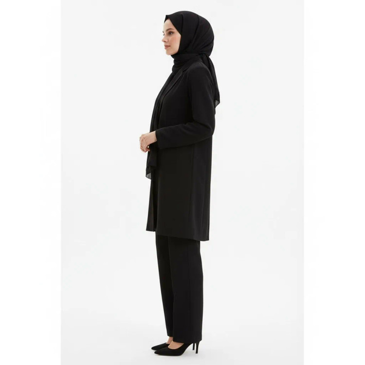شلوار مجلسی زنانه راسته کلاسیک کرپ ژاپن اصل پوشینا فوق مشکی سایز 40 تا 52