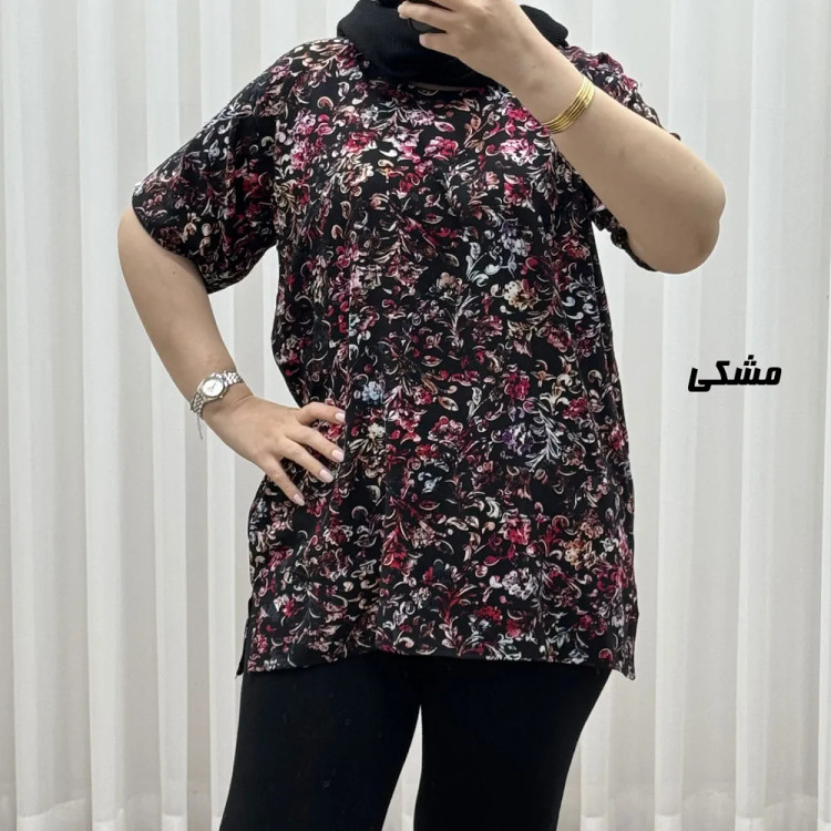 تیشرت نخی زنانه مدل پاپیا فری سایز مناسب تا سایز 50