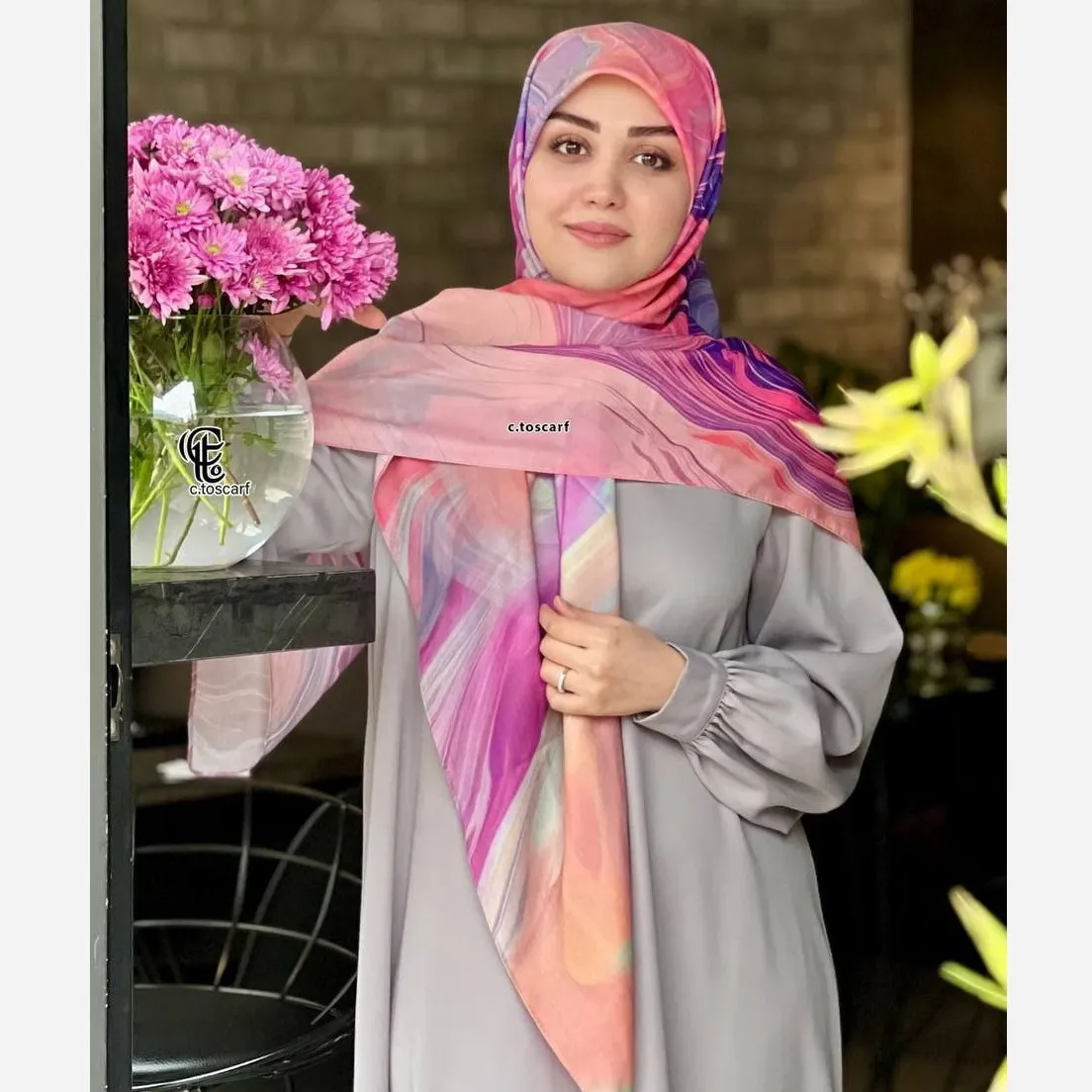 روسری طرح آلما نخ کاستوم سایز 140