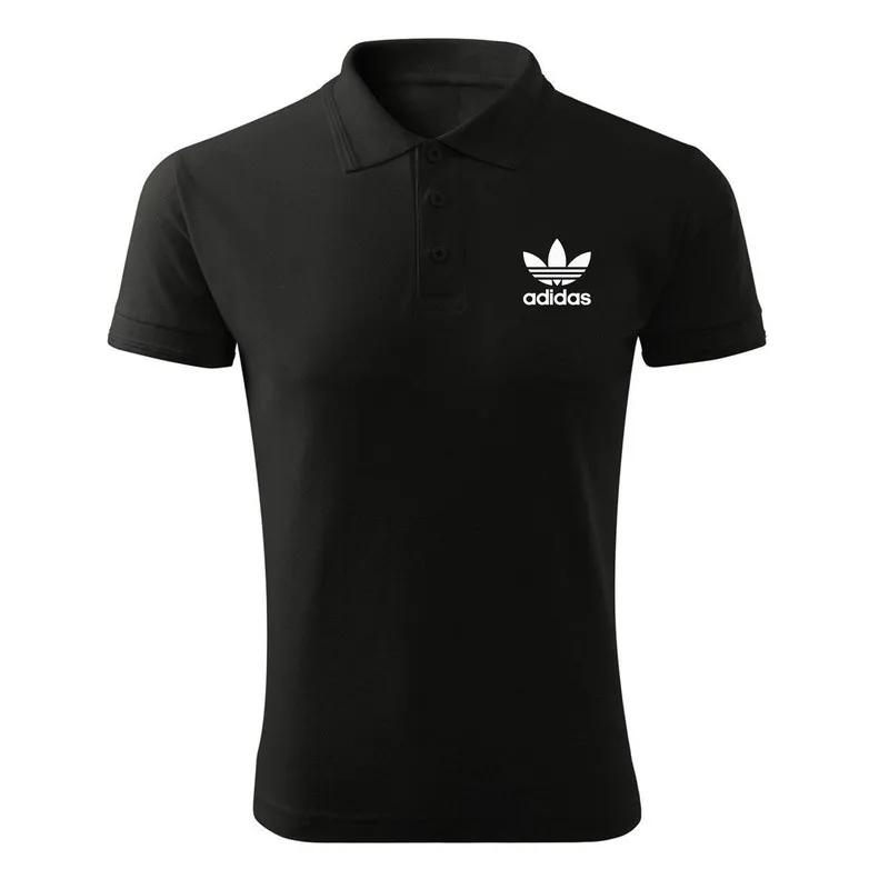 پولوشرت مردانه مشکی طرح آدیداس مدل K8978 جنس جودون سایز L XL 2XL