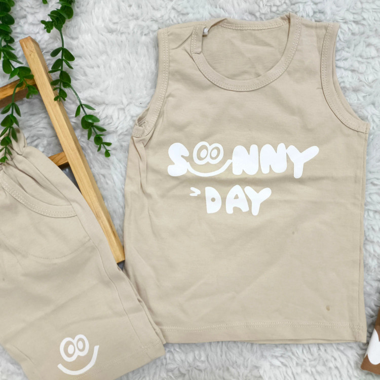 تیشرت شلوارک پسرانه sunny day ست عیدانه پنبه سوپر دو تا چهار سال