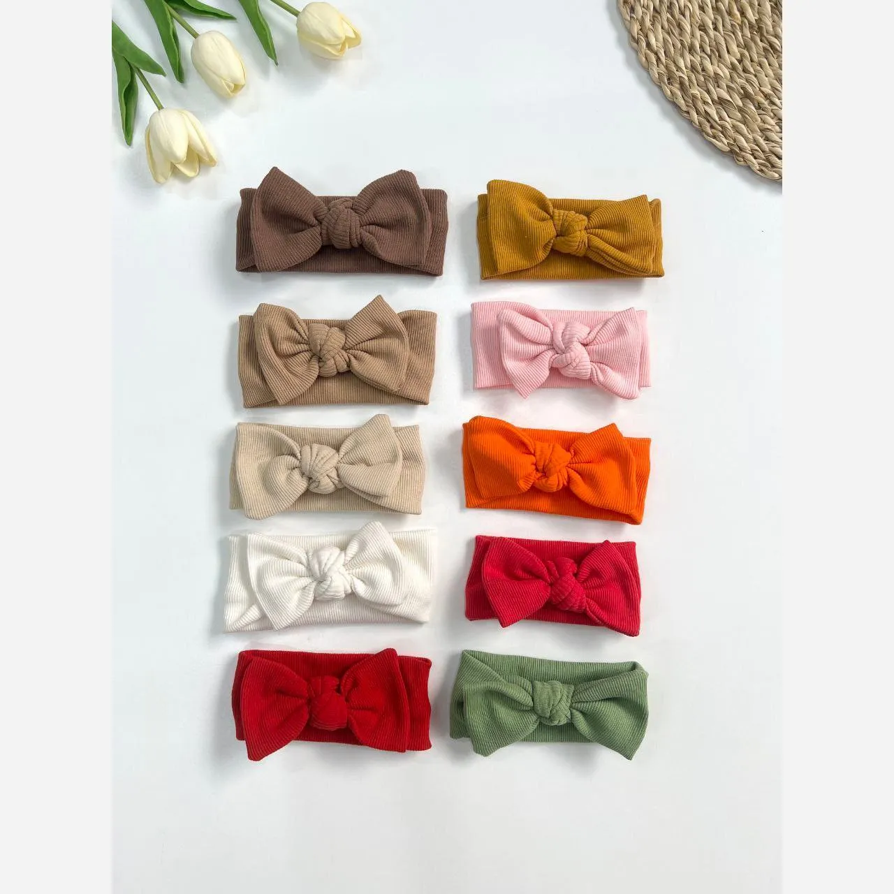 هدبند کبریتی نوزادی دخترانه یلدایی پاپیونی گره ای مناسب 0 تا 3 سال