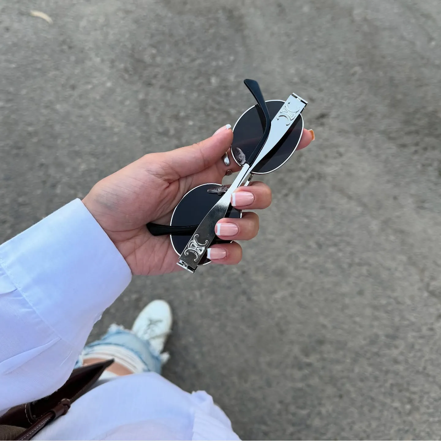 عینک سلین ترند فلزی بیضی UV400 زنانه کد 2370