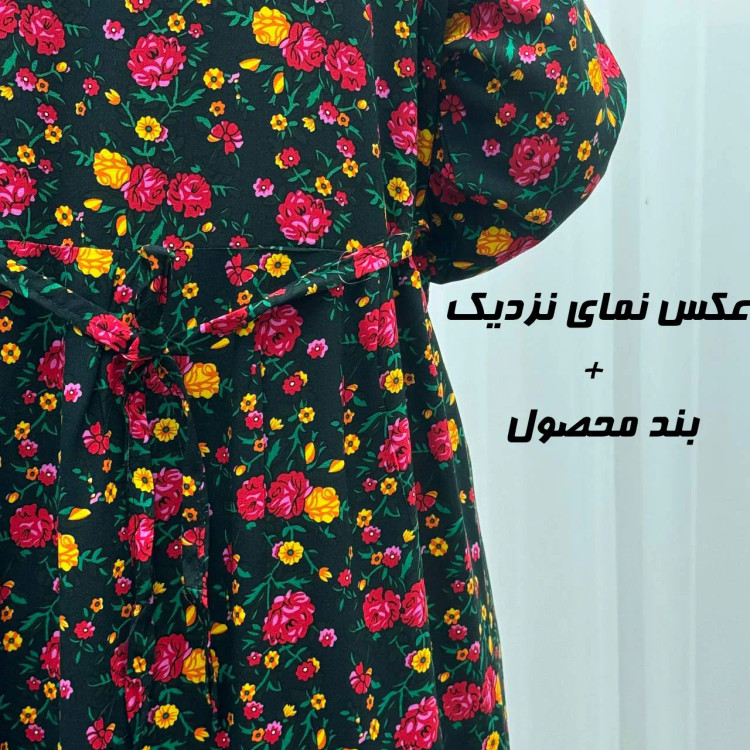 پیراهن نخی ترکمنستان گلریز چین دار فری سایز تا 48 تنخور شیک و راحت چهارفصل کمربند دار