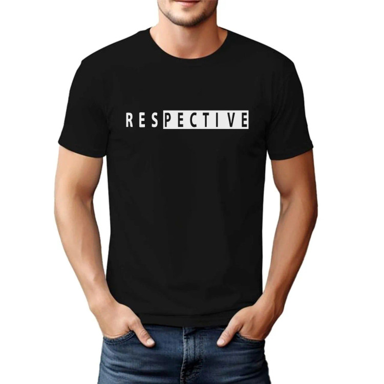 تی شرت آستین کوتاه مردانه طرح respect کد8674 جنس پنبه سوپر خنک چهار فصل