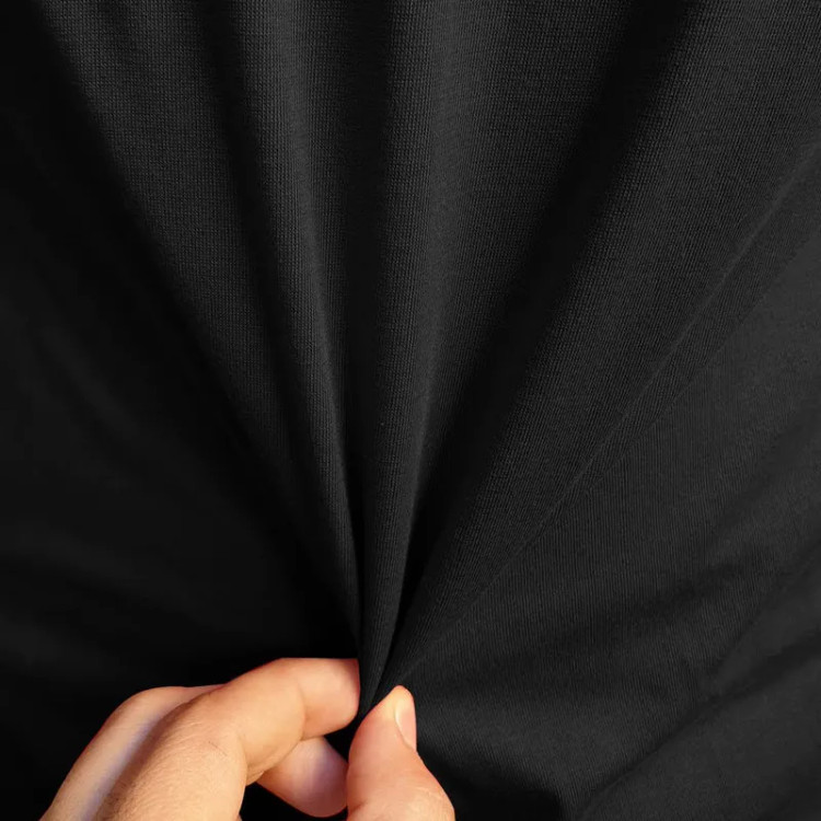 تیشرت کلاه دار مردانه آستین کوتاه یقه گرد طرح ساده مشکی نخ