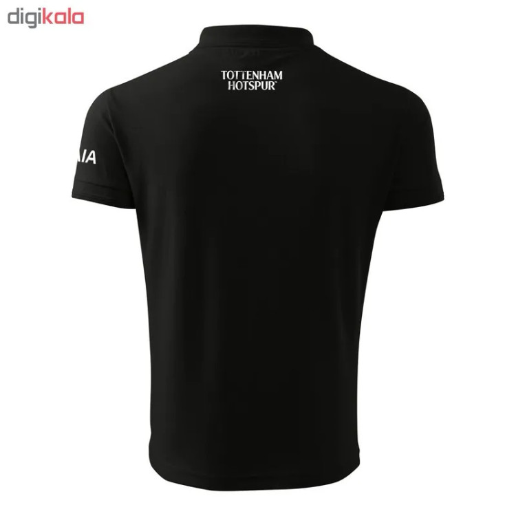 پولوشرت مردانه مشکی طرح تاتنهام کد d3636 جنس جودون سایز L XL 2XL