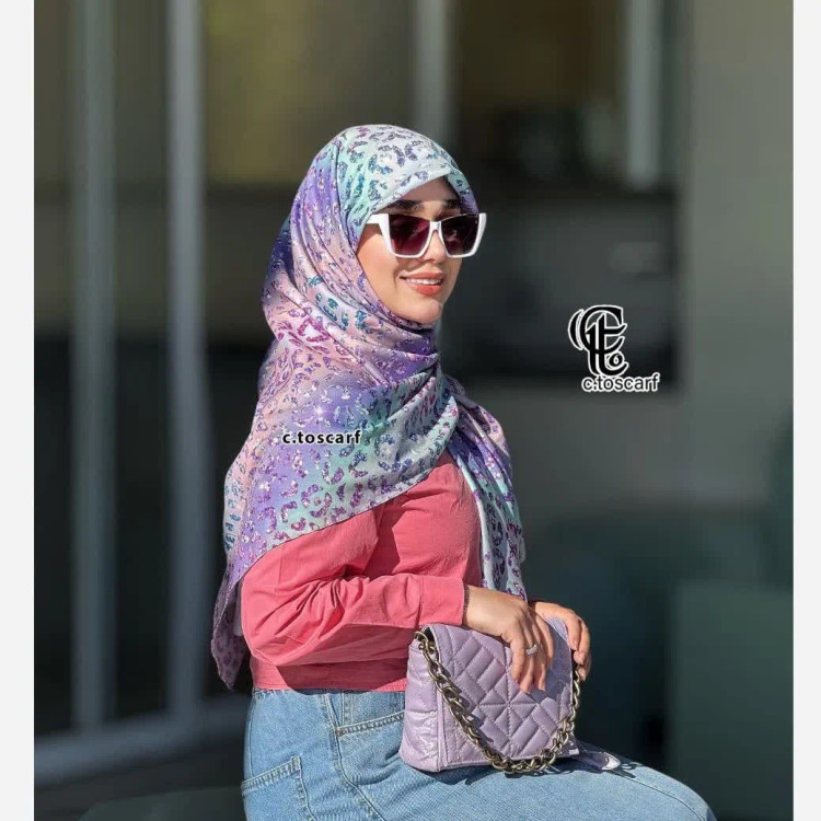 روسری نخی طرح آنجل قواره 110 دخترانه شاد