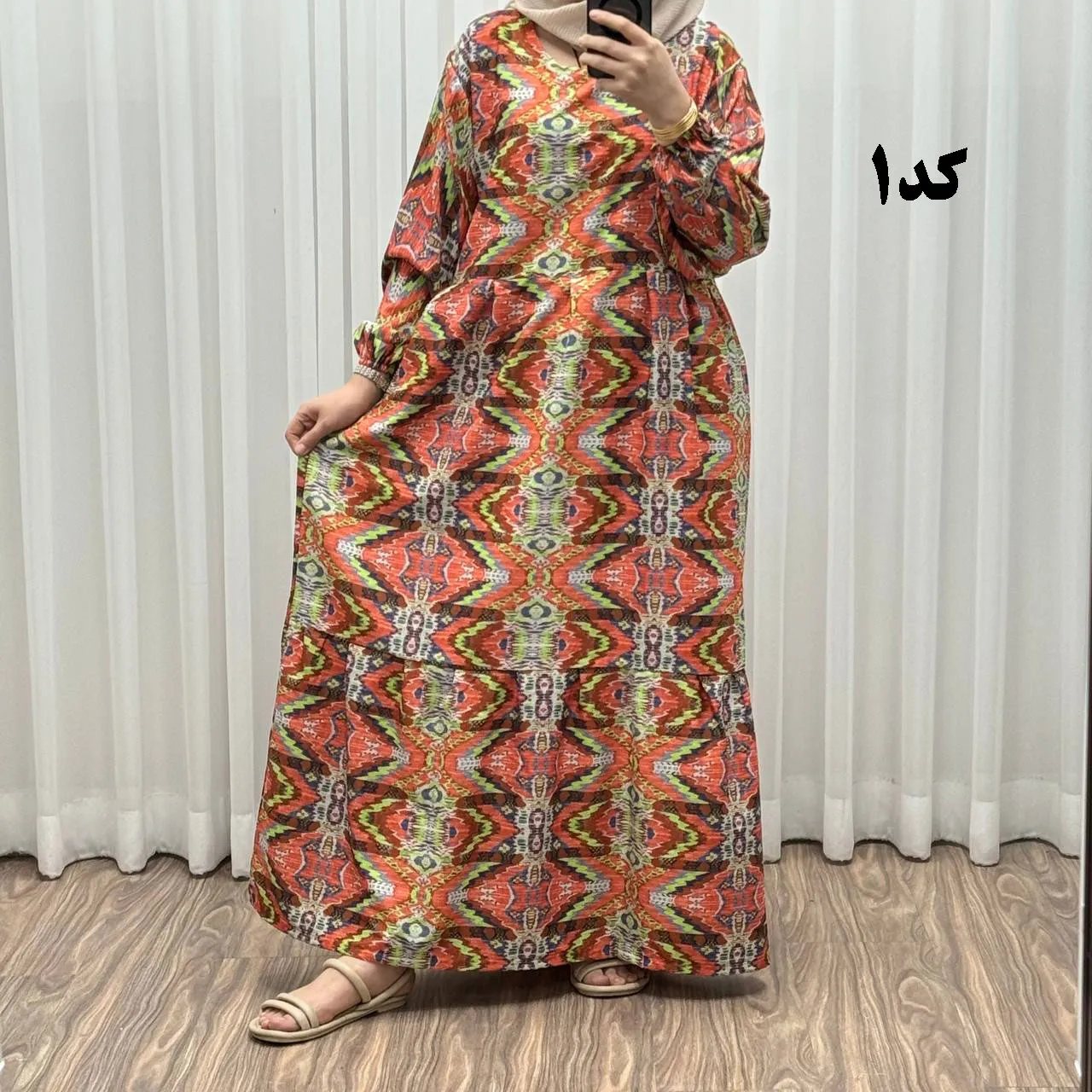 پیراهن زنانه بوگاتی فری سایز تا 46 قد 140 تن خور شیک و راحت بند کمر کمربند دار چهارفصل بدون سایه اندازی