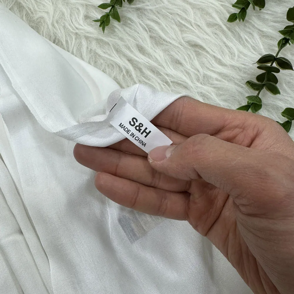 شال نخی سفید قواره 100 در 170 سانتیمتر بدون سُر خوردن و چروک شدن
