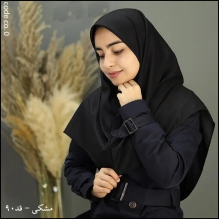 مقنعه مشکی بروجرد قواره 90 جنس اعلا خاتون مناسب روزمره و اداری