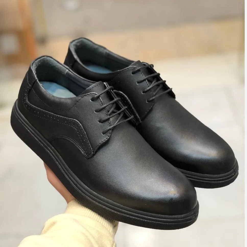 کفش چرم طبیعی مردانه مدل مارشال مشکی راحتی و شیک