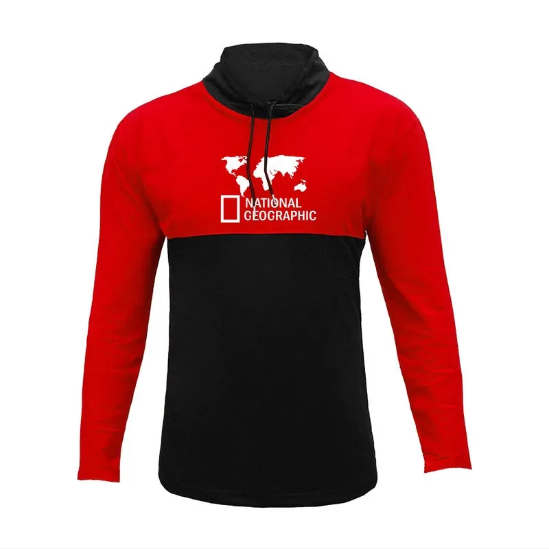 تیشرت آستین بلند مردانه جودون طرح نشنال قرمز-مشکی سایز L XL XXL