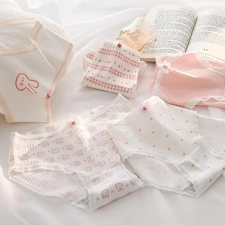 شورت زنانه عروسکی کبریتی نخی صورتی طرح خرگوشی فانتزی سایز لارج