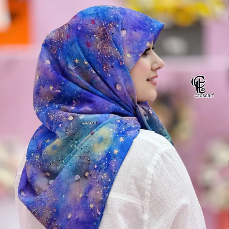روسری نخی کاستوم طرح ساحل قواره 110
