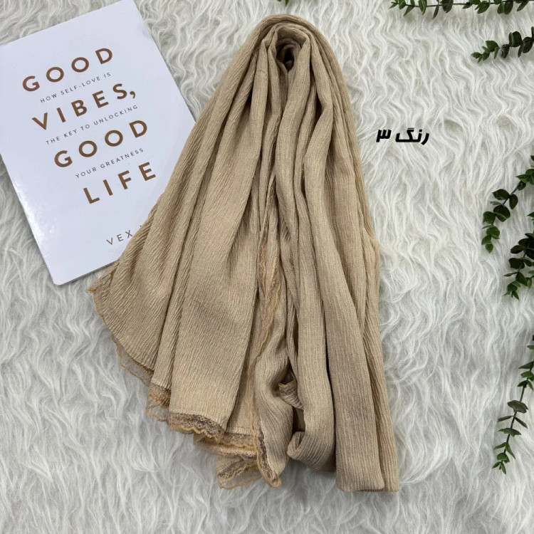 شال نخی دور دانتل قواره 180 در 80 سانتیمتر کد 1850
