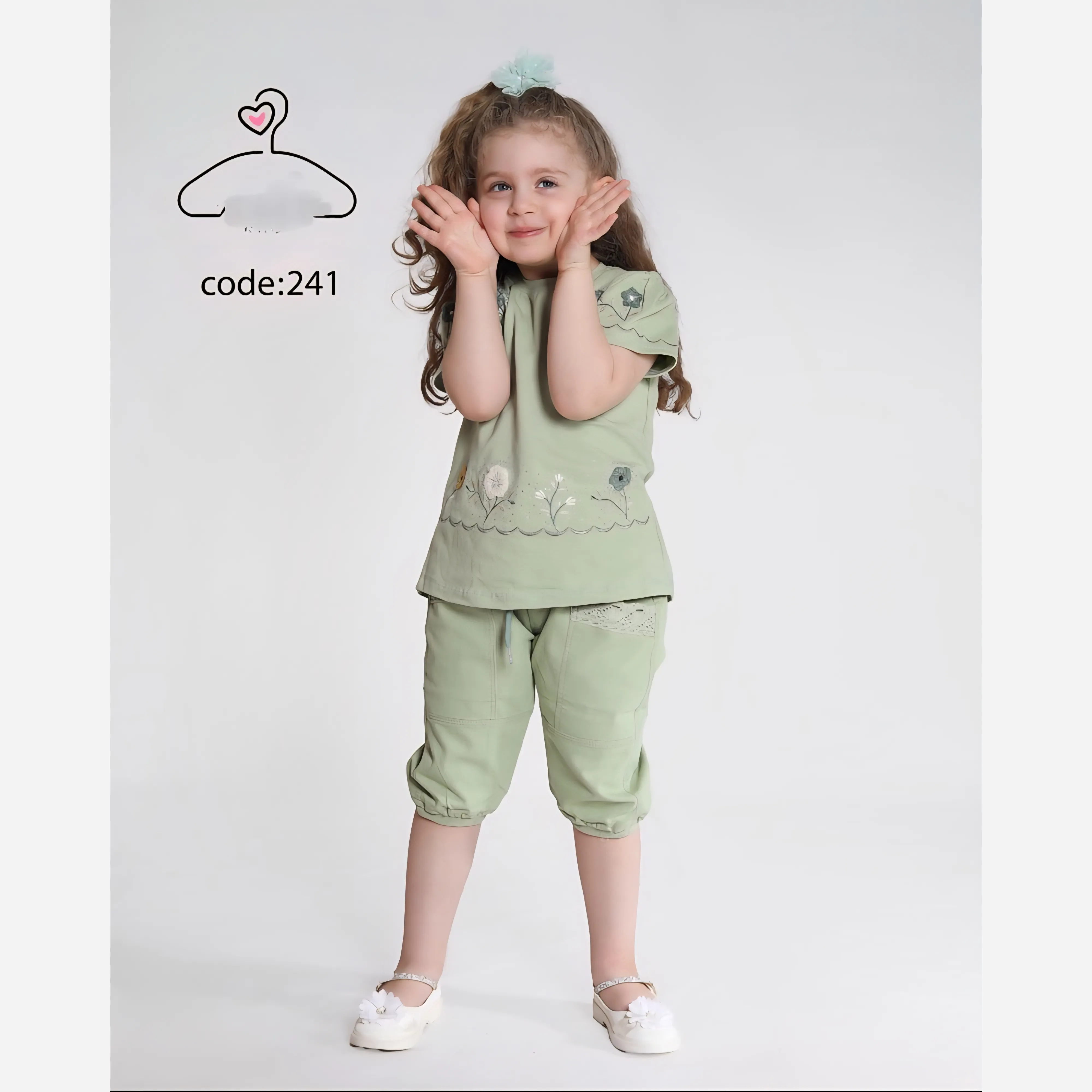 ست تاپ و شلوارک دخترانه جنس بلوز پنبه لاکرا و شلوارک کتان سایز 40 تا 55