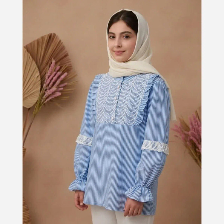 شومیز دخترانه نخی تابستانی در 4 رنگ مدل مادر دختری