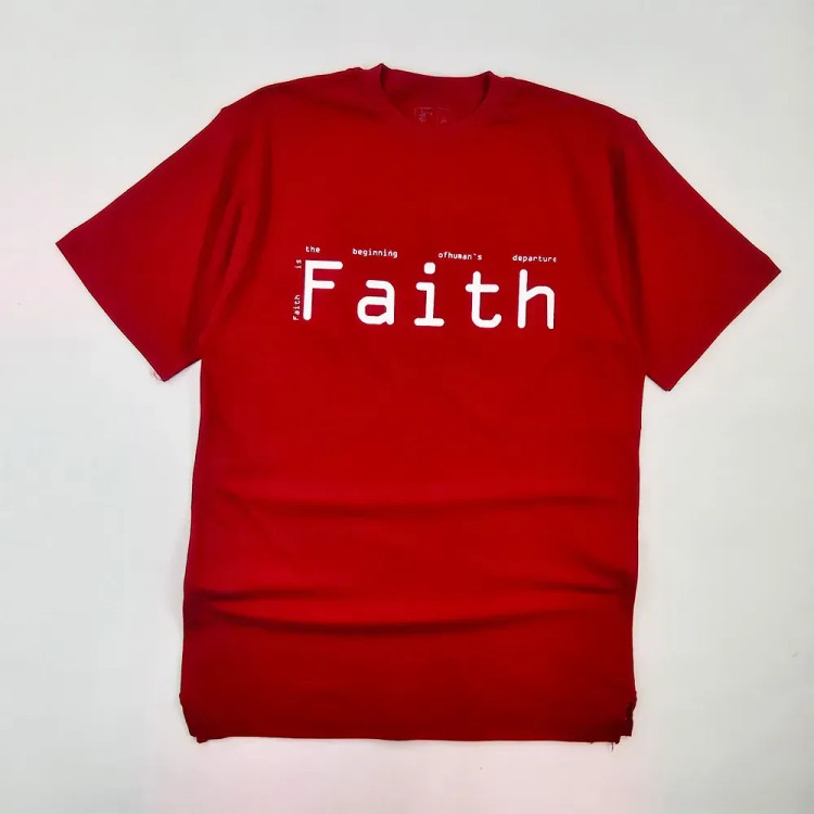 تیشرت مردانه یقه گرد پنبهای مدل FAITH کد 10261