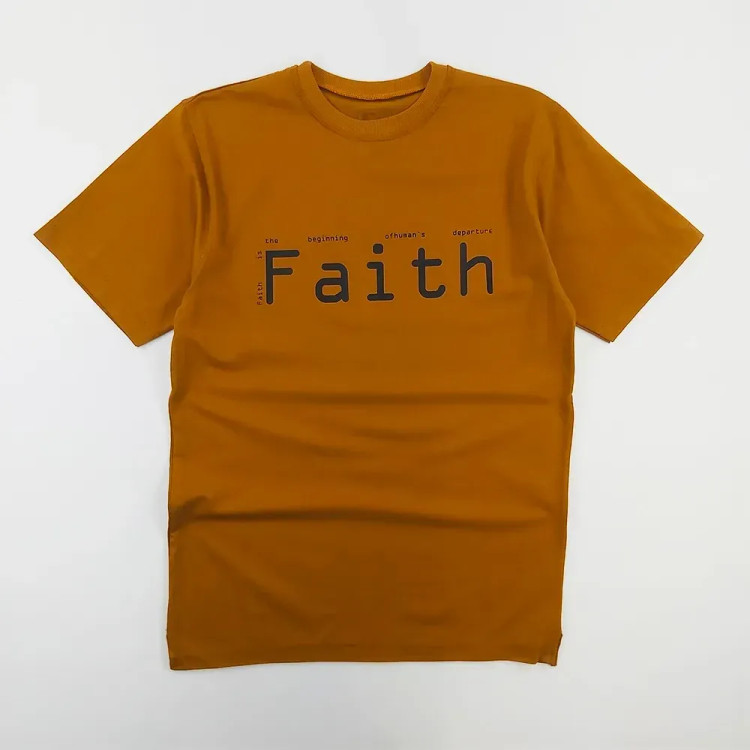 تیشرت مردانه یقه گرد پنبهای مدل FAITH کد 10261