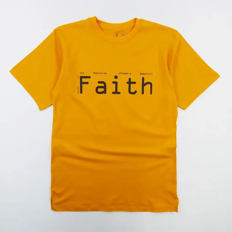 تیشرت مردانه یقه گرد پنبهای مدل FAITH کد 10261
