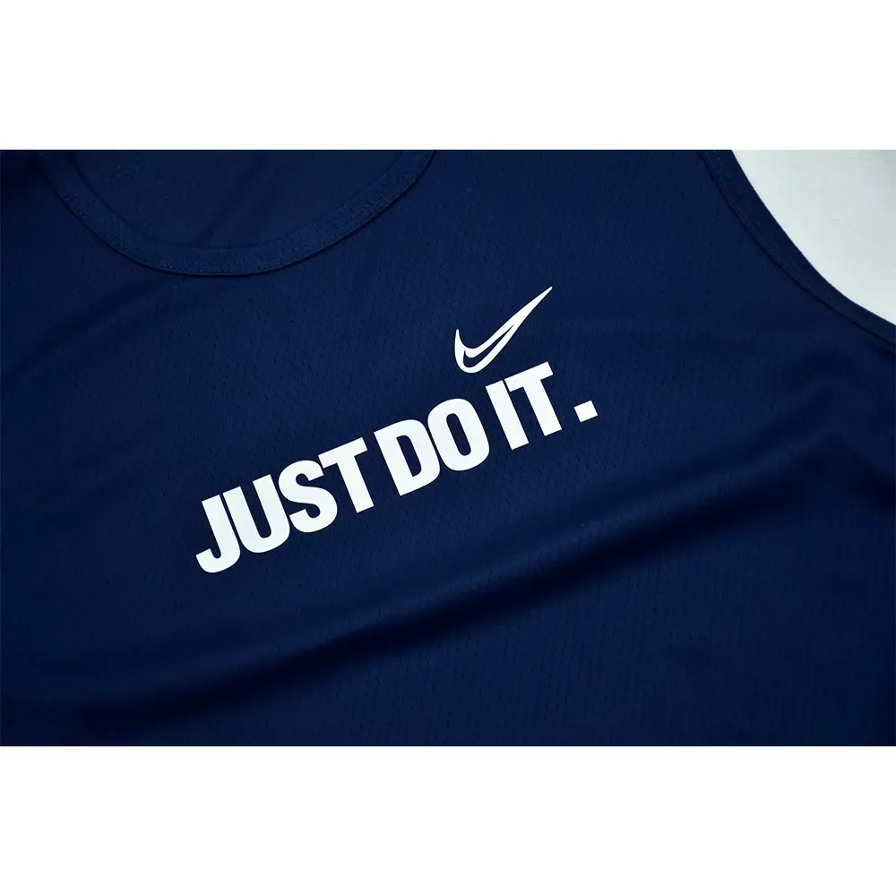 ست تاپ و شلوارک ورزشی مردانه JUST DO IT رنگ سرمه ای جنس فلامنت سوزنی