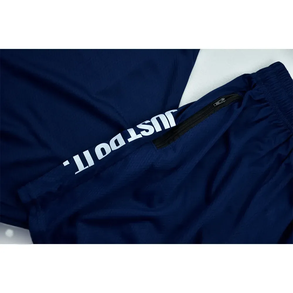 ست تاپ و شلوارک ورزشی مردانه JUST DO IT رنگ سرمه ای جنس فلامنت سوزنی