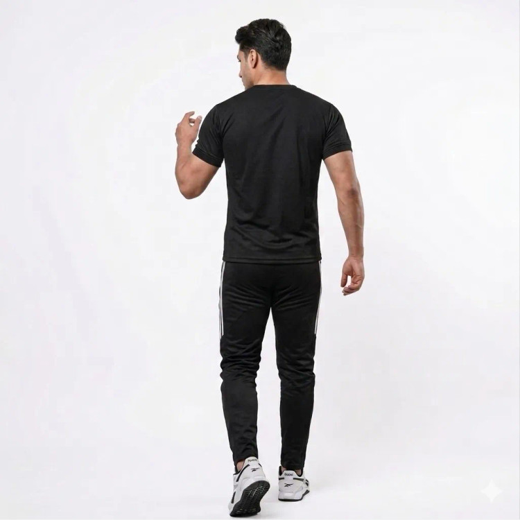ست تیشرت و شلوار مردانه مدل REBOB جنس مولینه رنگ مشکی سایز L تا 2XL