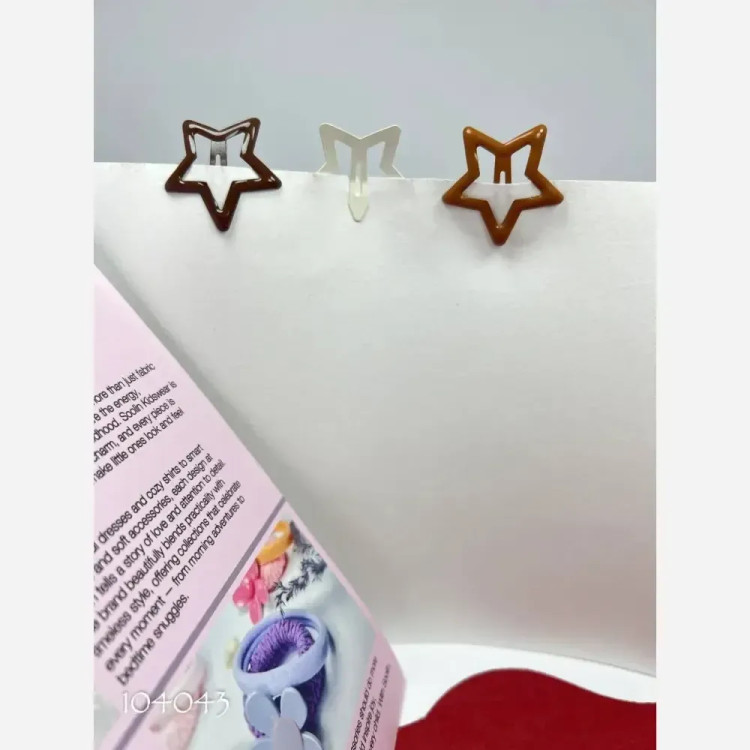 پک سه عددی گیره مو تق تقی طرح ستاره در سه رنگ مختلف