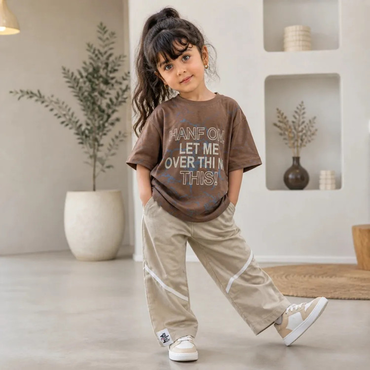 ست تیشرت و شلوار بچگانه اسپرت دخترانه و پسرانه مناسب خواهر برادری