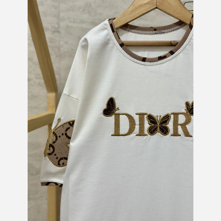 ست تیشرت و شلوار دخترانه طرح Dior مناسب نوجوان 8 تا 18 سال