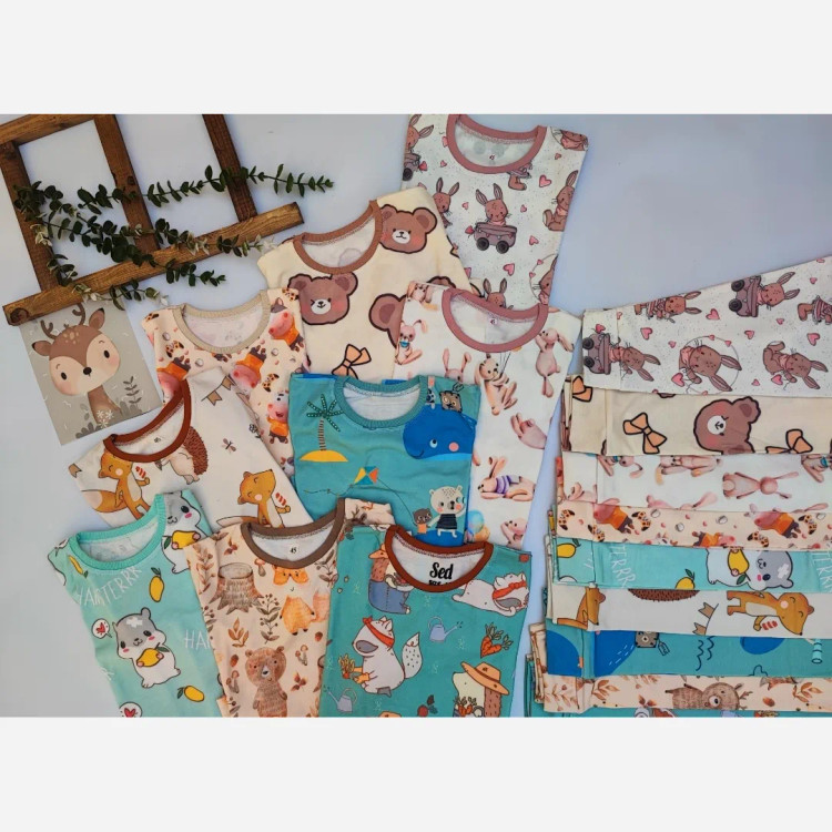 ست تیشرت و شلوار بچگانه نخ پنبه سایز 45