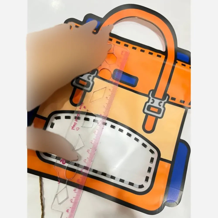 زیپ کیپ فانتزی مربعی طرح کیف ابعاد 16 در 16 سانتیمتر
