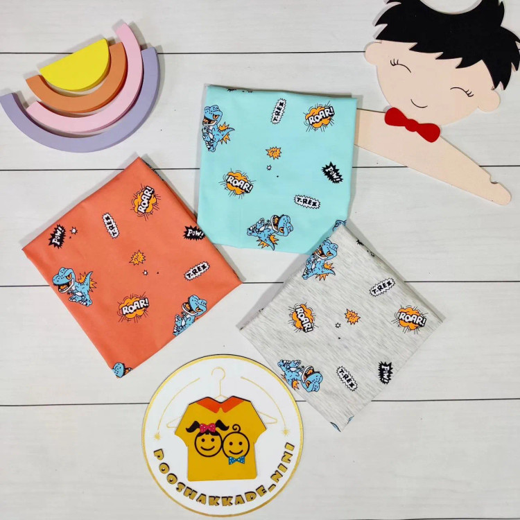 تیشرت بچگانه طرح دایناسور نخ پنبه وارداتی سایز 6 ماه تا 3.5 سال