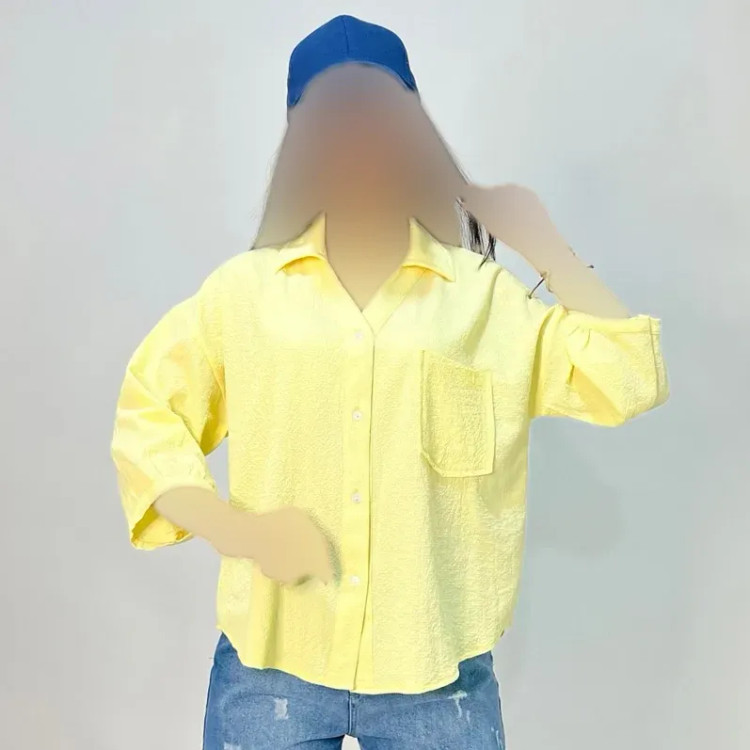 شومیز آستین سه ربع زنانه جنس ینزی خنک تابستانی