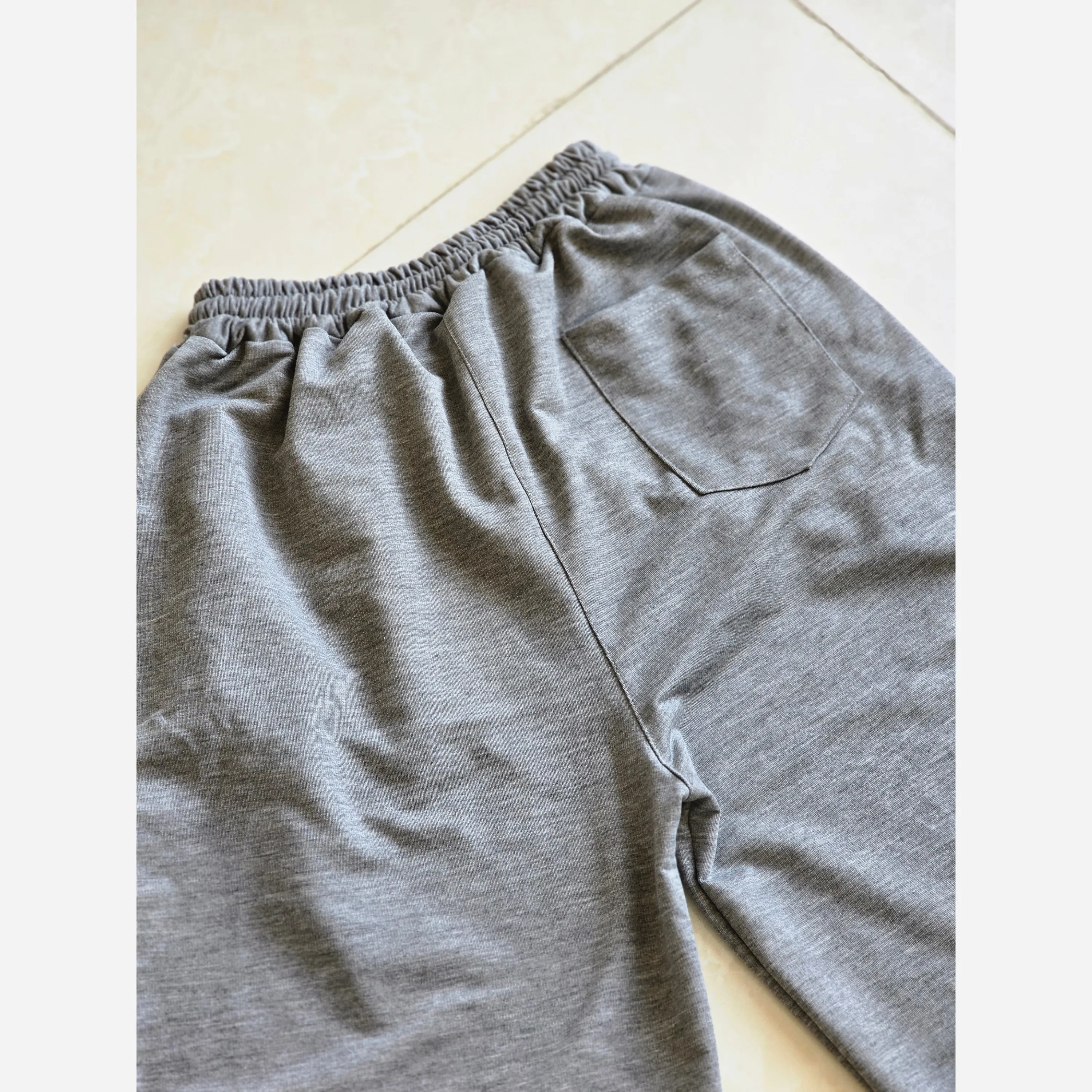 شلوار اسلش مردانه و زنانه فول بگ پارچه ملانژ طوسی سایز بزرگ XXL و XXXL
