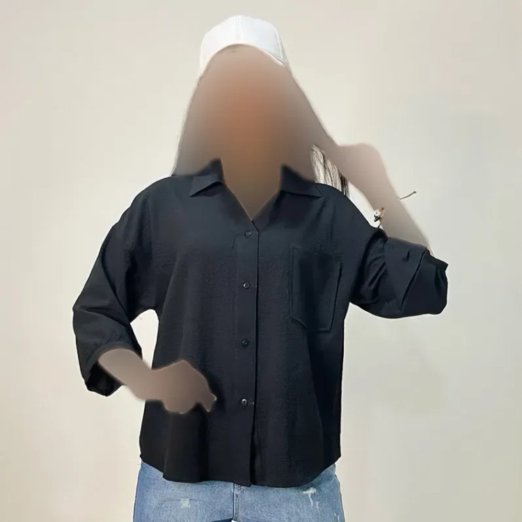 شومیز آستین سه ربع زنانه جنس ینزی خنک تابستانی