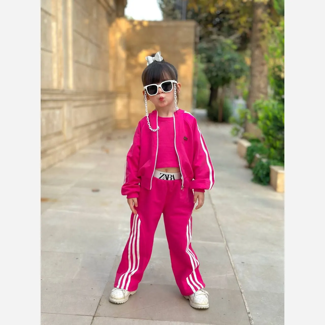 ست سه تکه دخترانه صورتی لباس بچگانه در سایزبندی متنوع
