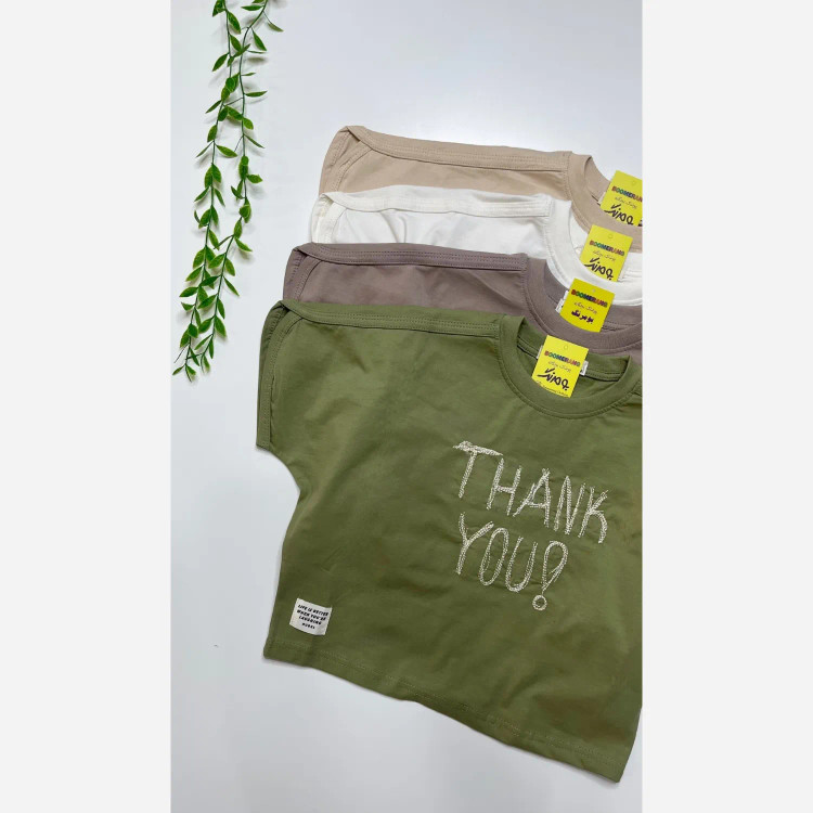 تیشرت اورسایز دخترانه طرح thankyou