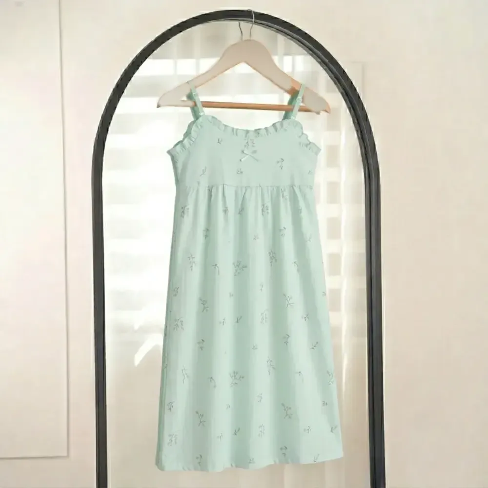 پیراهن راحتی زنانه و دخترانه نخی موسلین بندی چهارفصل