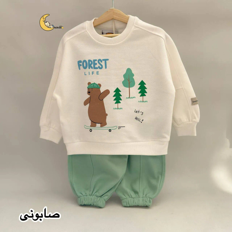 ست دورس و شلوار توکرکی زمستانی بچگانه طرح سیمپسون مناسب 18 ماه تا 4 سال