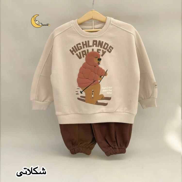 ست دورس و شلوار توکرکی زمستانی بچگانه طرح سیمپسون مناسب 18 ماه تا 4 سال