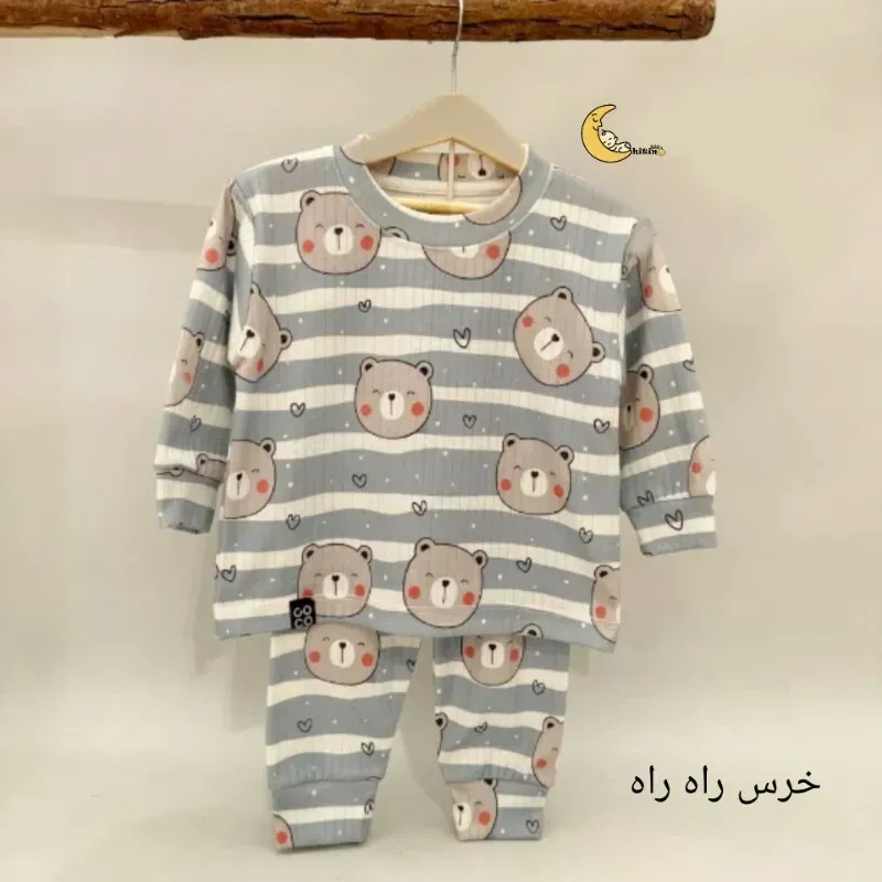 بلوز و شلوار راحتی بچگانه کبریتی طرح حیوانات برند کوالا