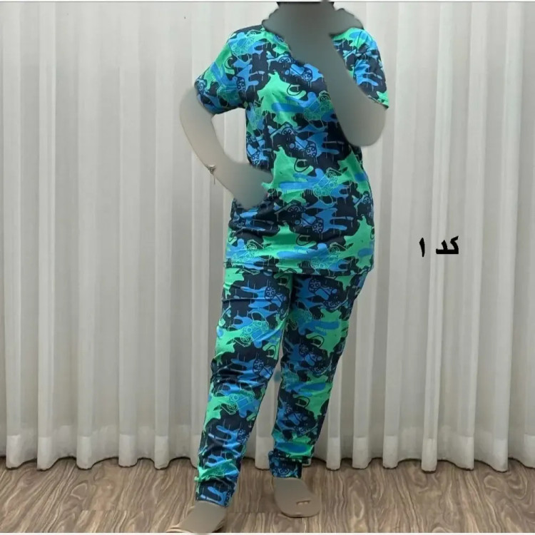 ست بلوز و شلوار زنانه نخ پنبه وارداتی چهارفصل راحتی و بیرونی