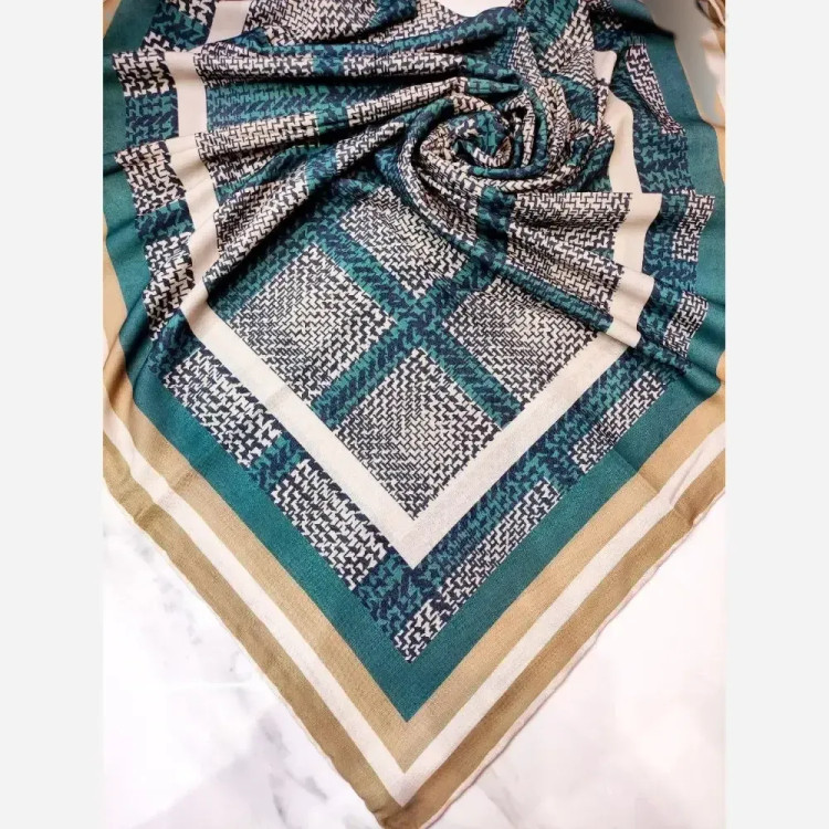 روسری مجلسی زنانه سوپرنخ دست دوز قواره 140 سانت