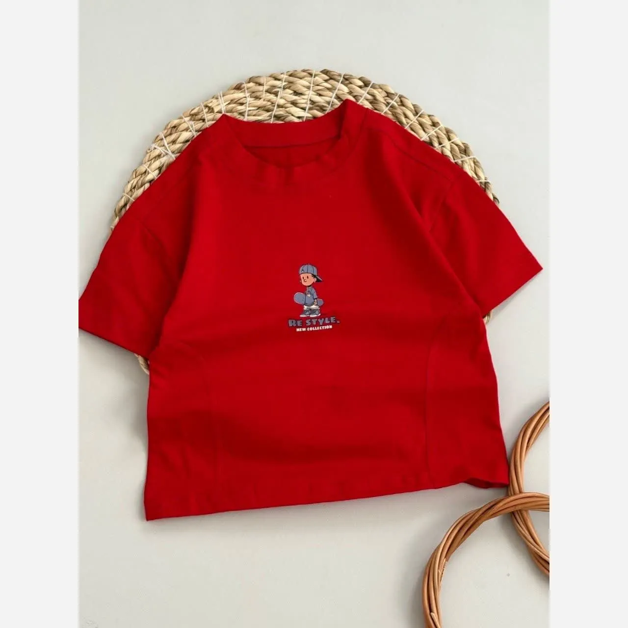تیشرت پسرانه طرح اسکیت سوار جنس پنبه لاکرا