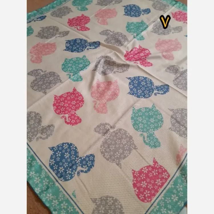 روسری سوپرنخ دخترانه فانتزی دست دوز قواره 100